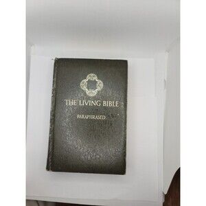 The Living Bible Paraphrased Genuine Cowhide Leather Tyndale 1974 38th Printing